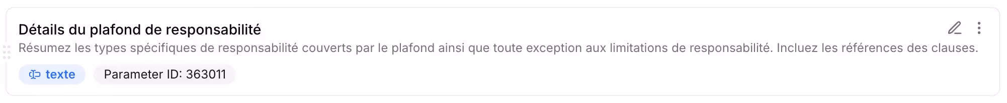Détails du plafond de responsabilité