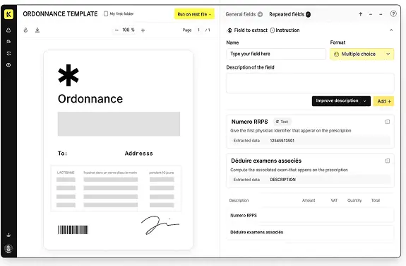 Ordonnance template app koncile