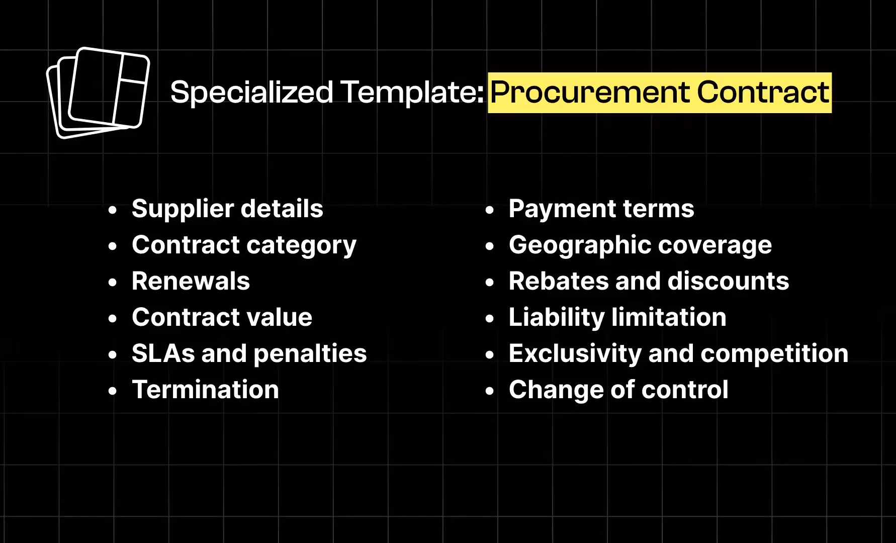 Specialized template : Procurement Contract