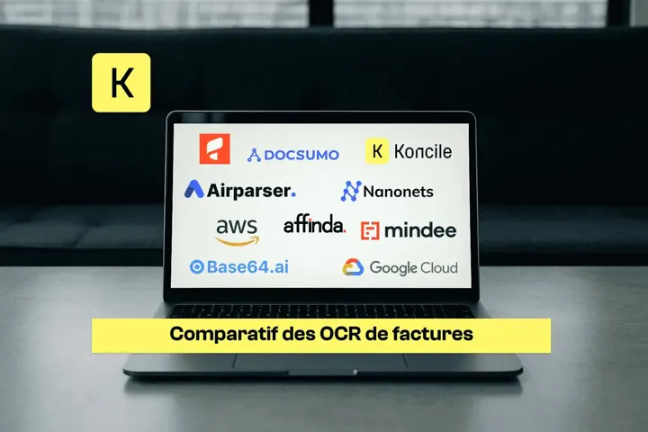 Logo de différentes solutions OCR, dont Koncile Base64 AWS et Google Cloud