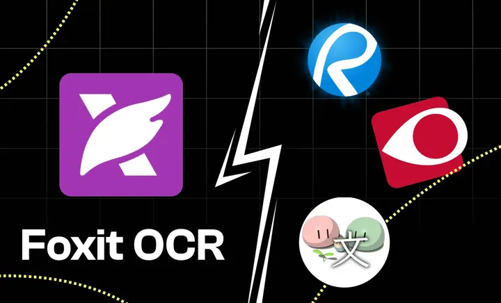 Visuel de comparaison en split screen avec Foxit ocr puis les alternatives