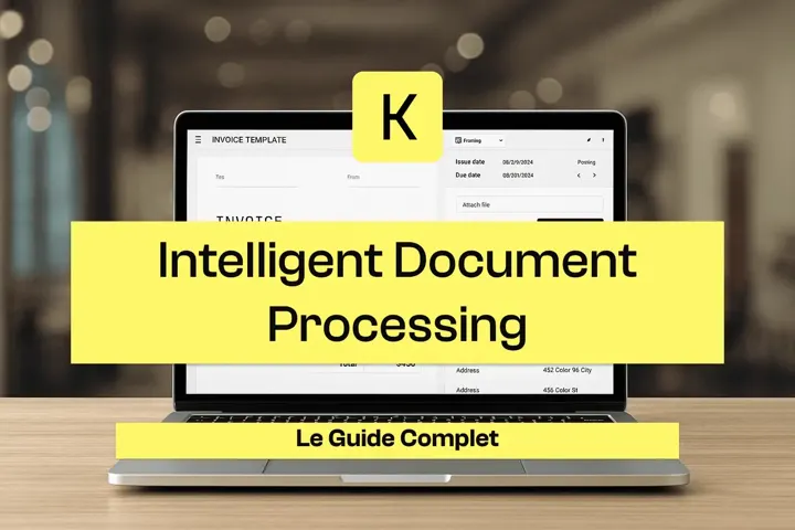 Image d'un ordinateur avec écrit intelligent document processing le guide complet